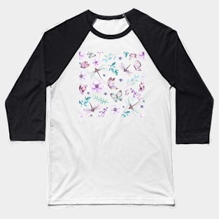 Gentle Butterflies and Dragonflies Baseball T-Shirt